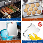 P&P CHEF 12.5 Inch Baking Cookie Sheet, Oven Pan Tray Stainless Steel Sheet Pan - Image 5