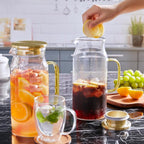 Bivvclaz 2 Liter 68 oz Gold Glass Pitcher - Image 7