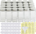 Simple Houseware Spice Jars 4 Ounce Square Glass Bottles - Image 2