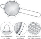 Patelai 3 Pieces Tea Strainers Cocktail Strainer Stainless Steel Fine Mesh - Image 5