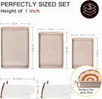 HONGBAKE 3 Pack Gold Nonstick Baking Sheet Pan Set - Image 6