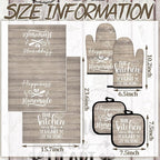 Sratte 6 Pcs Kitchen Decor Accessories Set Farmhouse Towels Pot Holders Oven - Image 4