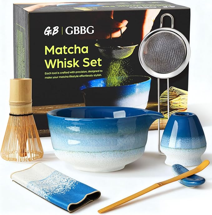 Matcha Whisk Set, Ceramic Matcha Kit Desert Style, Matcha Whisk and Bowl by GBBGhome