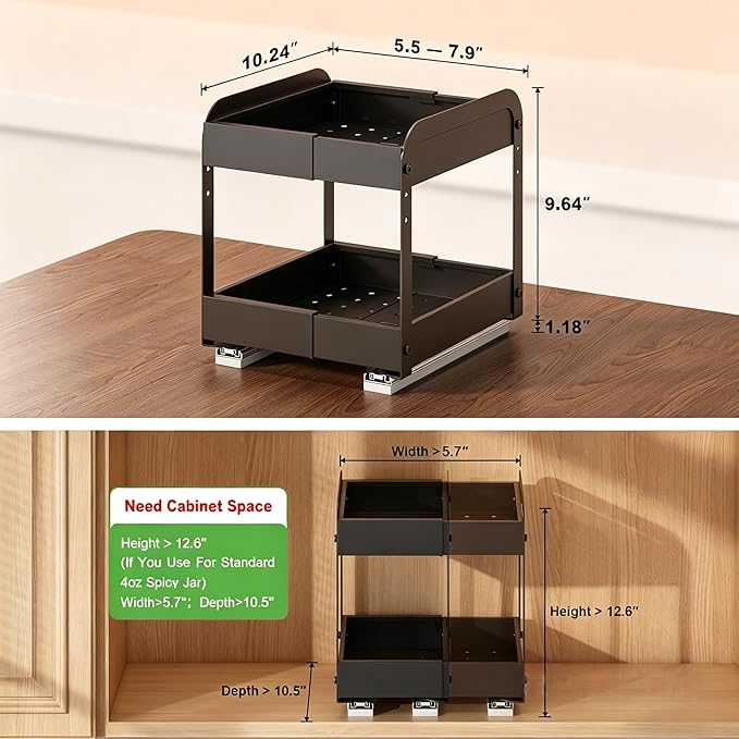 Across-Star Expandable Pull Out Spice Rack - Image 4