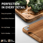 Teak Wood Cutting Board Set for Kitchen High-End Non Toxic Non Slip Over Sink - Image 4