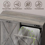Double Tilt Out Trash Can Cabinet, Wooden Farmhouse Kitchen Garbage Bin - Image 4