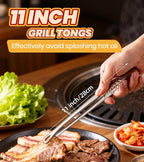 Ugotit 6 Pack Cooking Tongs 11 Inch, Korean BBQ Tongs Stainless Steel Kitchen - Image 2