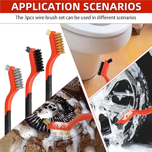 6pcs Wire Brushes for Cleaning Rust, Upgrade Wire Brush Set - Image 4