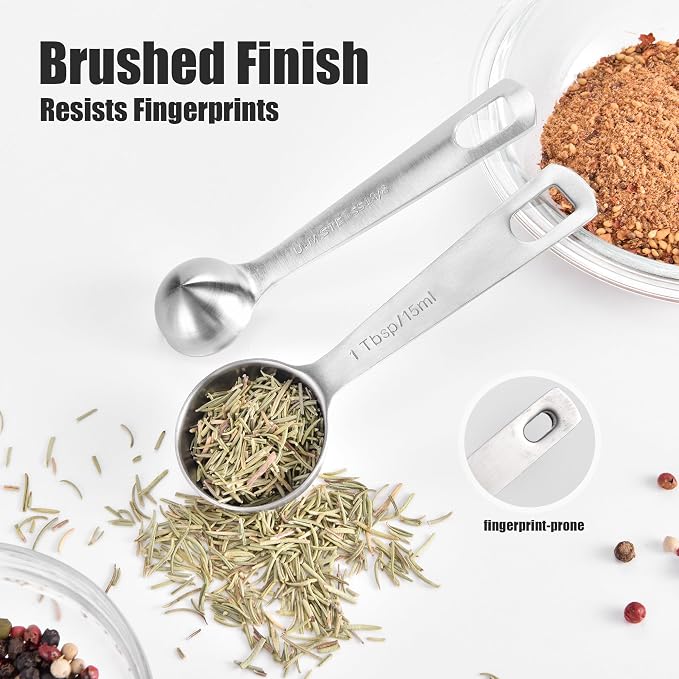 Doosu Measuring Spoons Set of 7-18/8 Stainless Steel Heavy Duty Teaspoons - Image 6