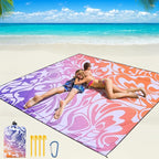 WIWIGO Beach Blanket Waterproof Sandproof Beach Mat 79" X 83"/10'x9'for 2-8 - Image 4