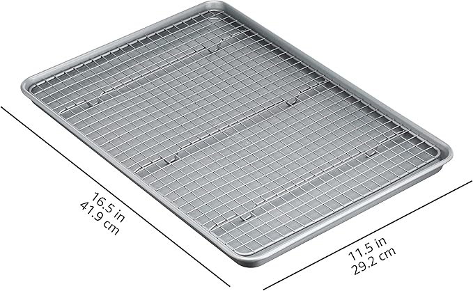 Amazon Basics Ceramic Nonstick Baking Sheets & Cooling Rack Set, Dishwasher Safe - Image 7