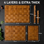 Kikcoin Extra Large Bamboo Cutting Boards, Chopping Boards - Image 2