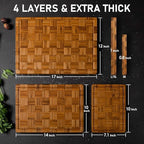Kikcoin Extra Large Bamboo Cutting Boards, Chopping Boards - Image 2