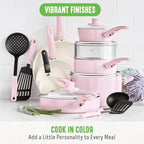 GreenLife Soft Grip Healthy Ceramic Nonstick 18 Piece Kitchen Cookware Pots and - Image 5