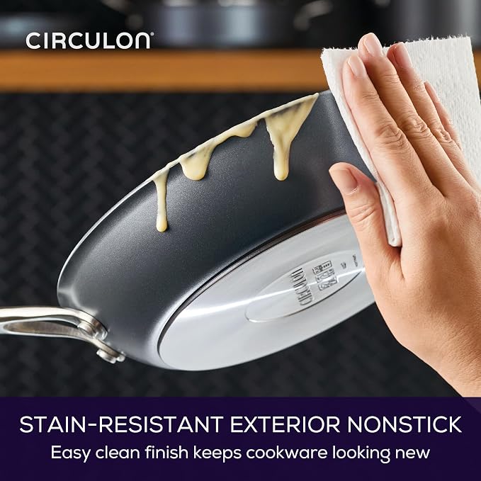 Circulon A1 Series with ScratchDefense Nonstick Induction Frying Pan Set - Image 8