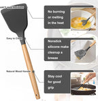 E-far Gray Silicone Cooking Utensils Set, 10-Piece Kitchen Utensils Set - Image 3