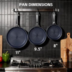 Ammeloo Hybrid Tri-Ply Stainless Steel Frying Pan Set, Non Stick Frying Pans - Image 2