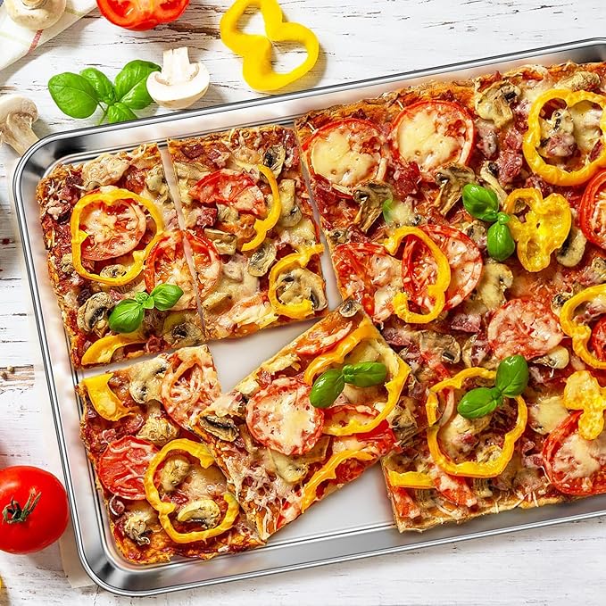 Homikit 2 Pack Baking Sheet, 18” x 13” Stainless Steel Large Cookie Pan Set - Image 8