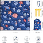 WIWIGO Beach Blanket Waterproof Sandproof Beach Mat 79" X 83"/10'x9'for 2-8 - Image 2