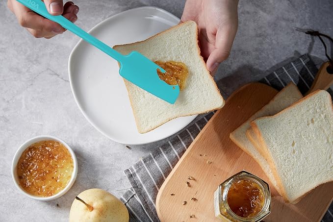 2-Pack Vovoly Silicone Jar Spatulas, Small Seamless Design Rubber Scraper - Image 4