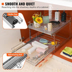 VEVOR 2 Tier 20"Wx21.2"Dx15.2"HPull Out Cabinet Organizer, Heavy Duty Slide Out - Image 3