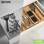 Bamboo Kitchen Drawer Organizer, Expandable Silverware Organizer - Image 7