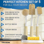 Dish Brush Set of 5 with Holder - Image 2