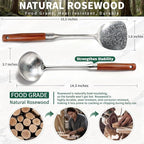 Newness Soup Ladle and Solid Turner, Resilient Pure Titanium Soup Spoon and - Image 4