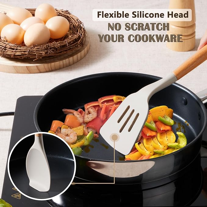 E-far Silicone Cooking Utensils Set, 5-Piece Kitchen Utensils Set - Image 4