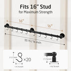 KES 130lb High-Capacity 32 Inch Pot Rack Wall Mounted - Image 9