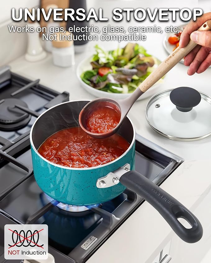 Cook N Home Non Stick Sauce Pan, 1 Quart Saucepan - Image 3