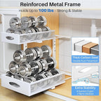 Under Sink Organizer, 2 Pack 2 Tier Pull Out Under Cabinet Organizer Shelf - Image 7