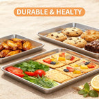Baking Sheet Set of 2, Stainless Steel Cookie Sheets Baking Sheet Pan, 16 x 12 - Image 2