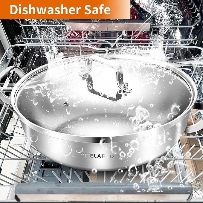 Delarlo Tri-Ply Stainless Steel 13 inch Everyday Pan - Image 6