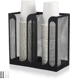 Maxcheck Metal Mesh Cup and Lid Holder Coffee Paper Cup Dispenser Lid Holder by Maxcheck