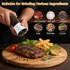 R DRURLCD White Salt and Pepper Grinder Set of 2, Manual Ceramic Spice Mills - Image 5