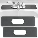 Tioncy 2 Pcs Faucet Mat Sink Splash Guard Oval-hole Oval Splash Pad by Tioncy