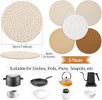 Tidponra Trivet Mats Set for Hot Dishes, 5 Heat Resistant Pot Holders for - Image 2