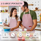 2Pack Adjustable Kitchen Apron for Women Men - Image 4