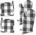 Oven Mitt & Pot Holder Buffalo Plaid Check 100% Cotton Heat Resistant Oven by SoftopiaCotton