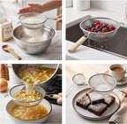 Huji 8-Inch Stainless Steel Double Mesh Food Strainer Colander - Image 5