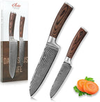 Wakoli EDIB 2-Piece Damascus Kitchen Knife Set – Santoku & Small Santoku by Wakoli