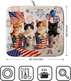 Happy 4th of July Patriotic Dish Drying Mat 16 x 18 In Independence Day Vintage - Image 2