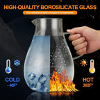 1 Gallon Glass Pitcher with Lid and Handle, Hot & Cold Water Jug, Extra-Wide - Image 4