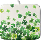 Spring Sage Green Shamrocks Drying Mat 16x18 Inch St. Patrick's Day Irish by Kawani