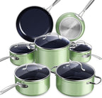 Nuwave Healthy Duralon Blue Ceramic Nonstick Cookware Set, Diamond Infused by NuWave