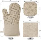 KEGOUU Oven Mitts and Pot Holders 6pcs Set, Kitchen Oven Glove High Heat - Image 2