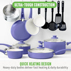 GreenLife 16 Piece Nonstick Cookware Set, Soft Grip Non-Toxic PFAS-Free Ceramic - Image 5