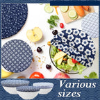 Patelai 10 Pcs Bowl Covers Reusable in 5 Size Stretch Cloth Fabric Elastic Food - Image 5
