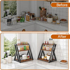 HOOBRO 3-Tier Kitchen Spice Rack, Kitchen Countertop Shelf, Desk Shelf Organizer - Image 6